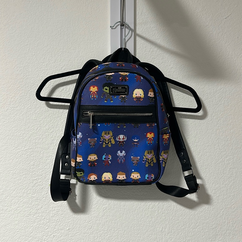 Loungefly Disney Marvel Avengers Mini Backpack Infinity War Chibi Print